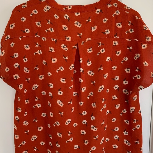 Burnt Orange (Amber) Floral Blouse - Picture 2 of 2